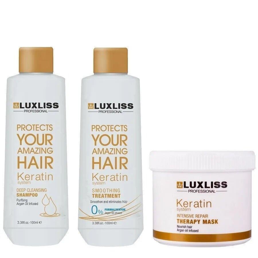 Набор биопластика для кератинового выпрямления волос Luxliss (без запаха, без альдегидов и кислот) 0% по 100 мл купить интернет-магазине profcosmetic.ru.com